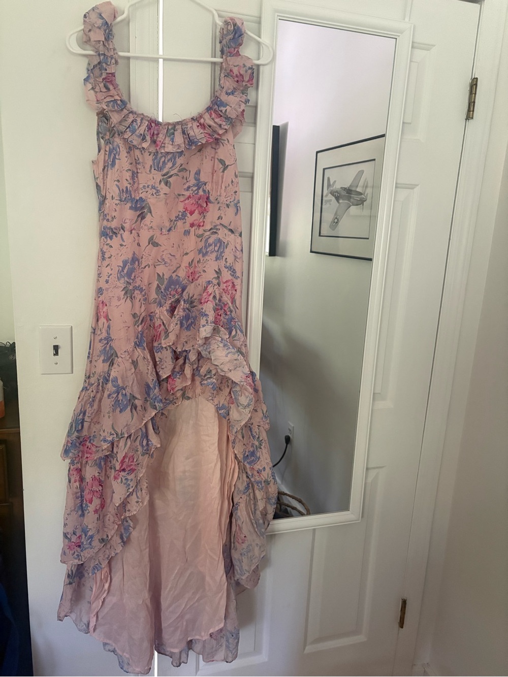 LoveShackFancy Dusty Pink Floral Ruffle Dress